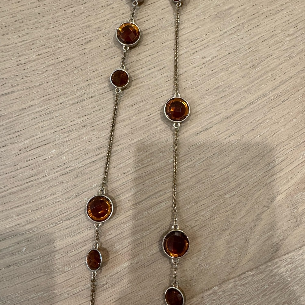 Banana Republic Gold Necklace with Brown Accents